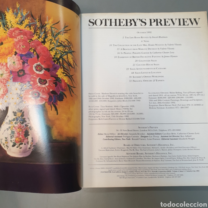 Arte: Cat&aacute;logo Arte SOTHEBYS 1992 - Foto 2