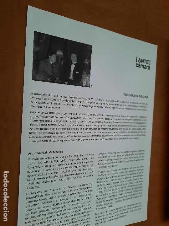 Arte: FOTOGRAFIA DE CENA. ARTHUR BOURDAIN DE MACEDO. CAT&Aacute;LOGO. 4 P&Aacute;GINAS. EN PORTUGUES. BUEN ESTADO