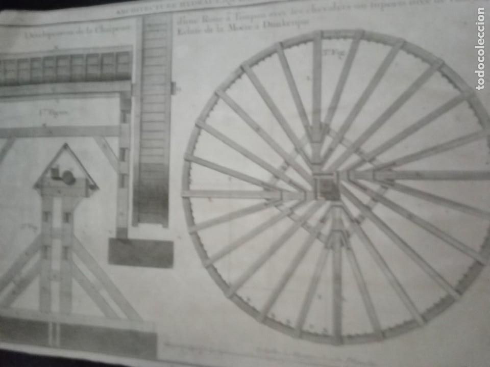 Arte: ANTIGUO GRABADO ARCHITECTURE HYDRAULIQUE . - Foto 1