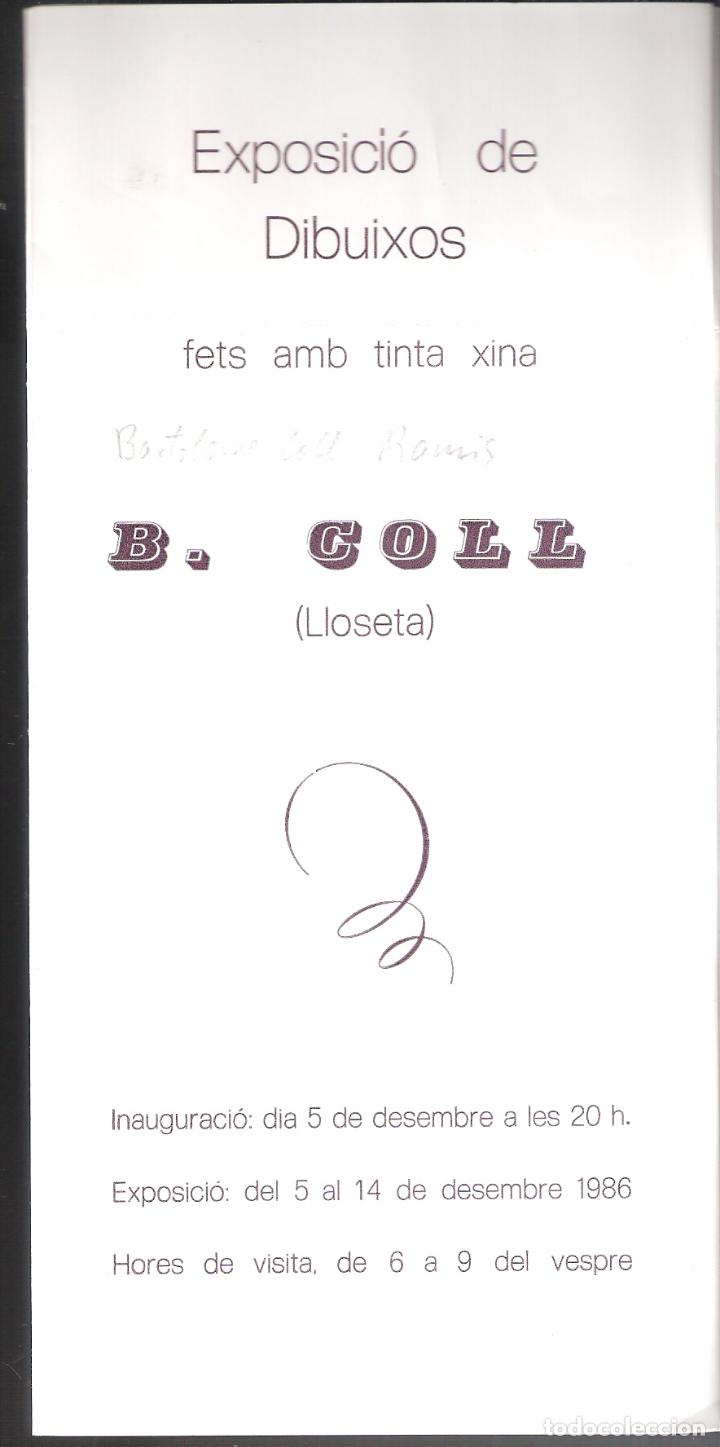 Arte: B. Coll (Lloseta) (Bartolom&eacute; Coll Ramis). Diciembre 1986. Caixa de Balears *Sa Nostra*.