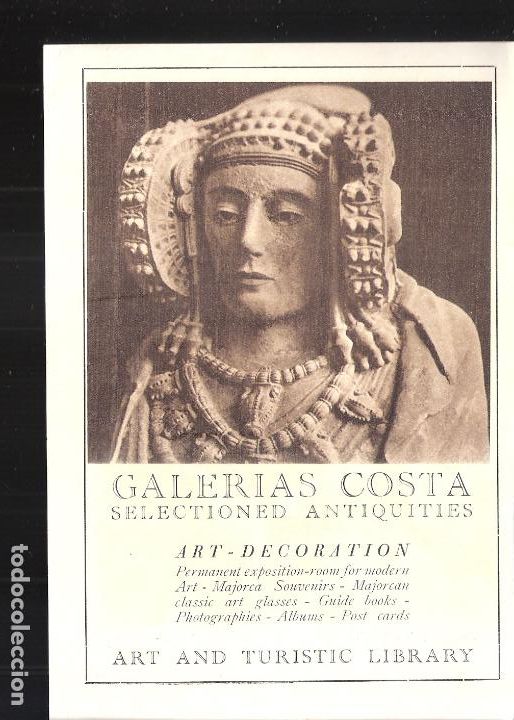 Arte: Galer&iacute;as Costa. Palma de Mallorca. Hoja Publicidad ( posible recorte). 17 x 12 cm.