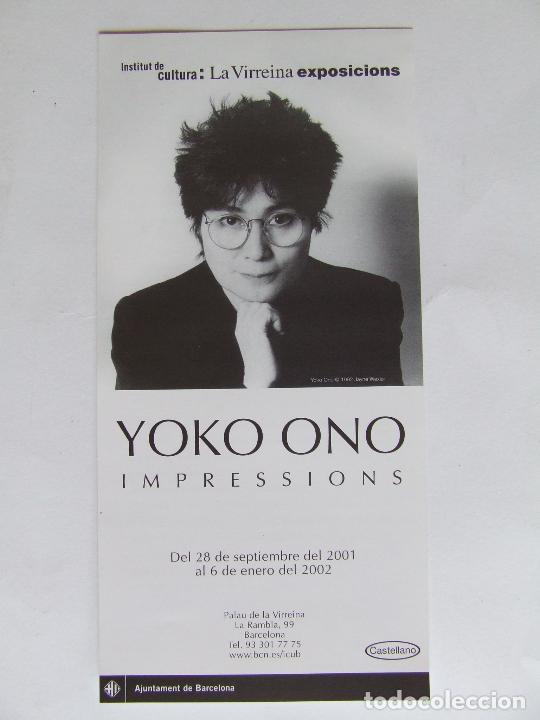 Arte: BEATLES FLYER PROMOCIONAL EXPOSICION YOKO ONO IMPRESSIONS BARCELONA 2001-2001