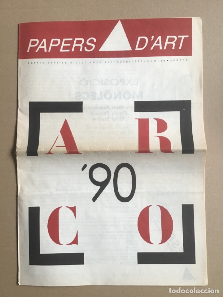 Kunst: Papers D&rsquo;Art. ESPAIS. Centre d&rsquo;Art Contemporani. Gener 1990. N&ordm; 26.