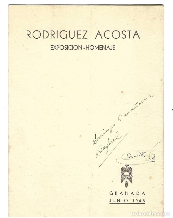 Arte: RODR&Iacute;GUEZ ACOSTA. EXPOSICI&Oacute;N HOMENAJE. GRANADA 1948.