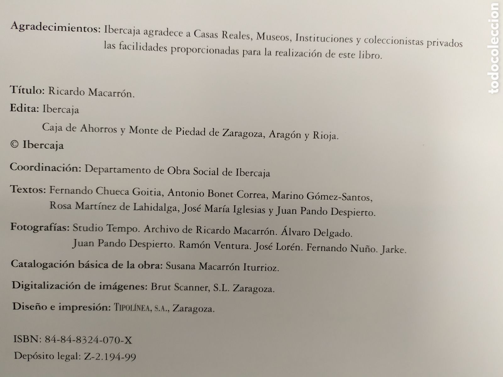 Arte: RICARDO MACARR&Oacute;N / 1999. IBERCAJA - Foto 2