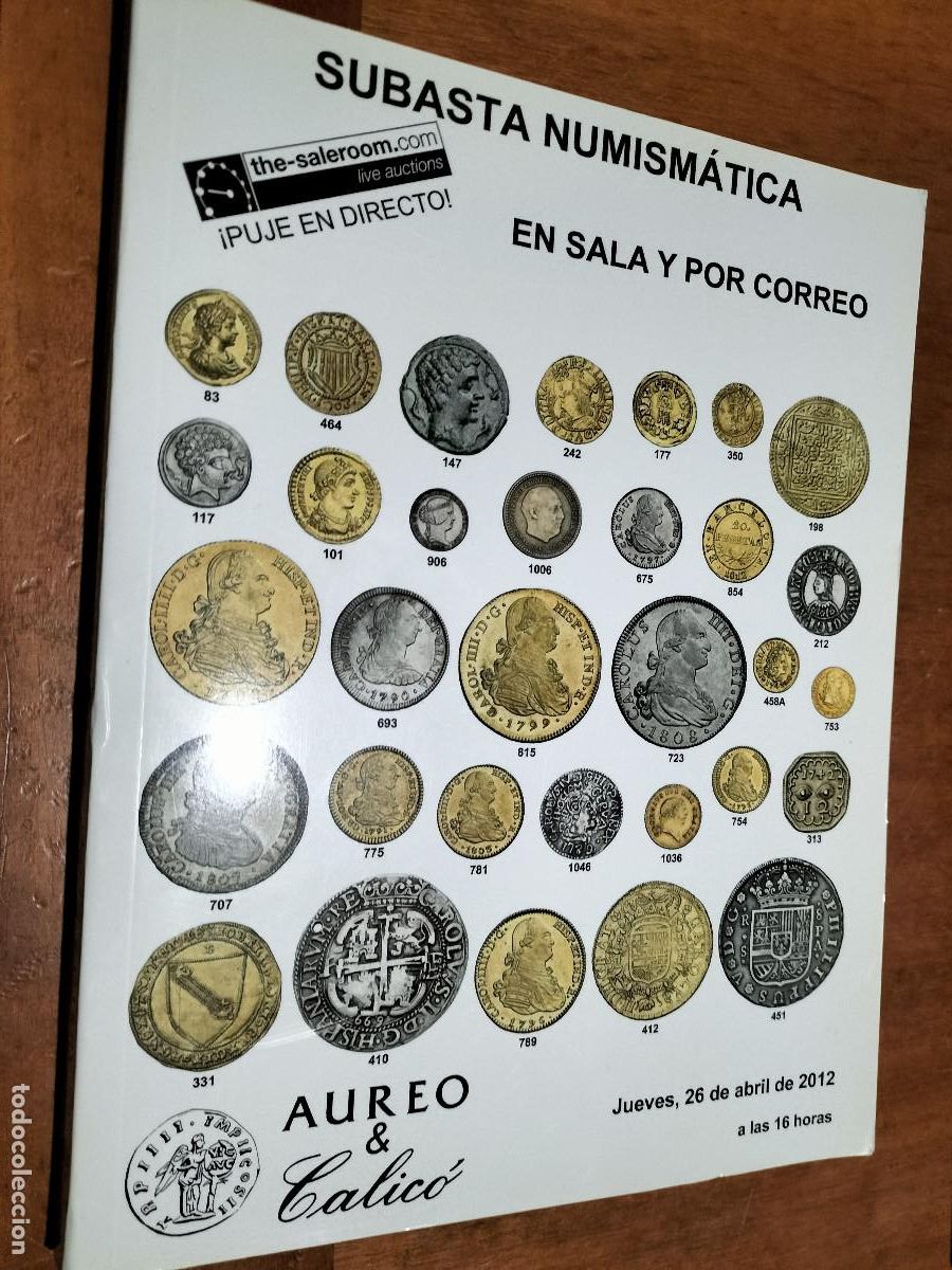 Kunst: SUBASTA NUMISM&Aacute;TICA. AUREO. CAT&Aacute;LOGO. ABRIL DE 2012. R&Uacute;STICA. BUEN ESTADO