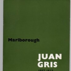 Arte: JUAN GRIS. MARLBOROUGH. 1887-1927. RETROSPECTIVE EXHIBITION LONDON 1958. TEXTOS EN INGLES. Lote 401084989