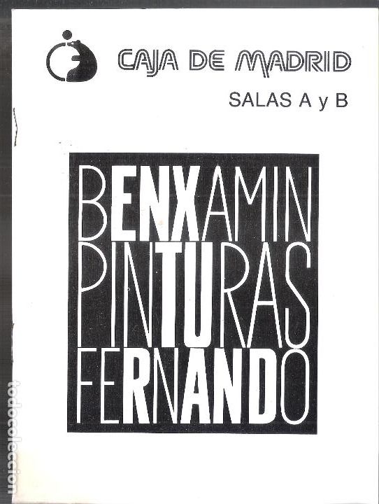 Kunst: Fernando Gonzalez. Benxamin &Aacute;lvarez. Abril 1987. Caja de Madrid, Zaragoza. 21X16 cm. S/P ( 8 pags).