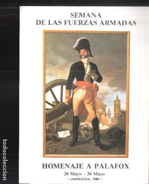 Art: Homenaje a Palafox. Mayo 1986. Capitan&iacute;a General. Zaragoza. Triptico. 21X15 cm.