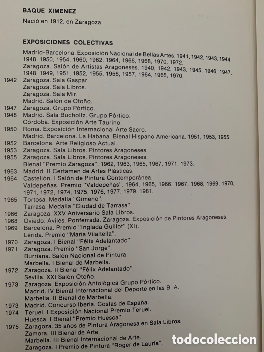 Arte: Baque Ximenez 1982 Sala Libros Zaragoza - Foto 2
