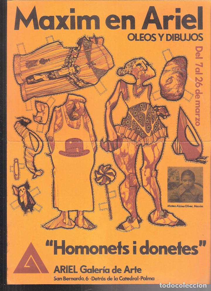 Arte: Mateo Alzina Oliver. Maxim en Ariel. *Homonets i donetes*. Palma de Mallorca. Cartel. 29X21 cm.