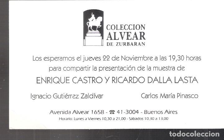 Art: Enrique Castro y Ricardo Dalla Lasta. Tarjeta invitaci&oacute;n..Galer&iacute;a Zurbar&aacute;n.Buenos Aires, Argentina