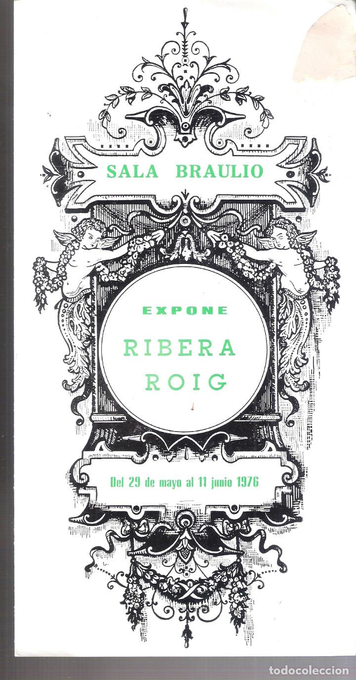 Arte: Tom&aacute;s Ribera Roig. Mayo 1976. Sala Braulio, Valencia. D&iacute;ptico. 23X12 cm.