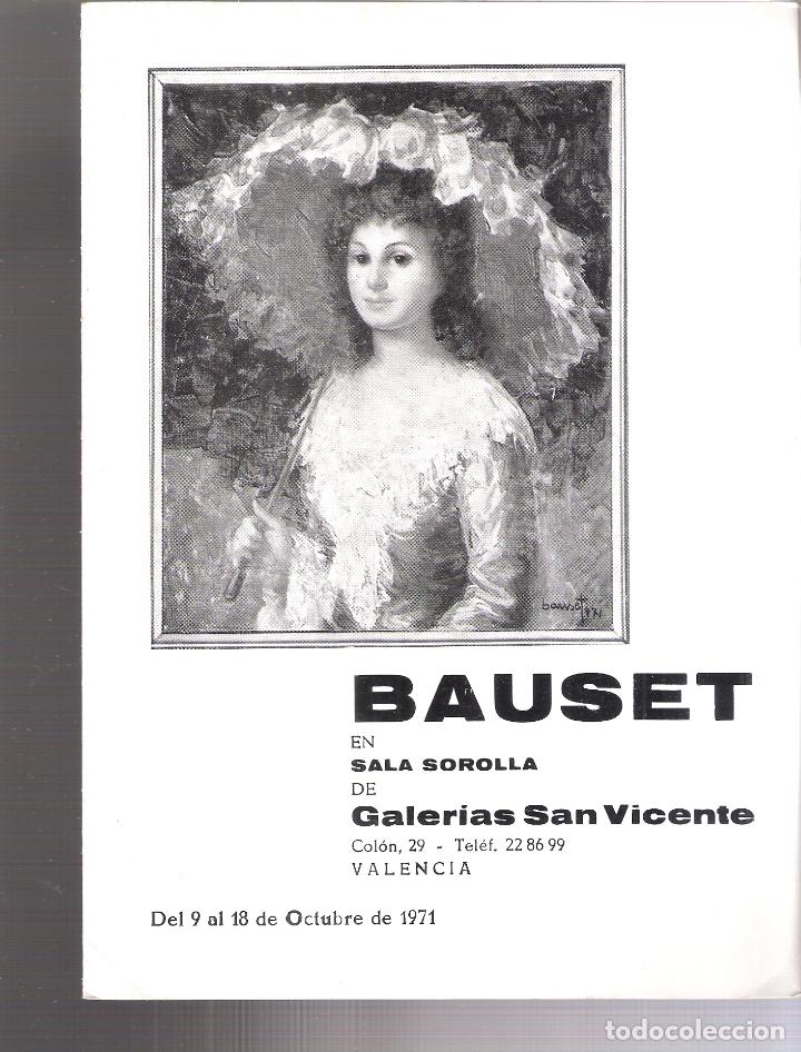 Arte: Bauset. Octubre 1971. Galer&iacute;a San Vicente. Valencia. 22X16 cm. D&iacute;ptico.