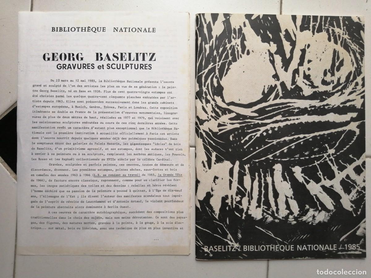 Arte: Baselitz. Biblioth&egrave;que Nationale. 1985. En franc&eacute;s - Foto 1