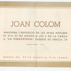 catálogo exposición de pinturas de joan colom ( - Compra venta en ...