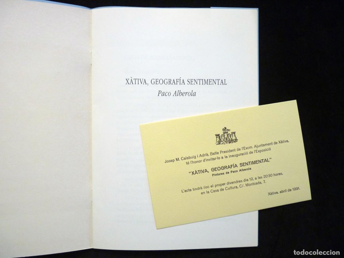 Arte: PACO ALBEROLA. X&Agrave;TIVA, GEOGRAF&Iacute;A SENTIMENTAL. CAT&Aacute;LOGO EXPOSICI&Oacute;N. CASA DE CULTURA, 12 ABRIL 1991