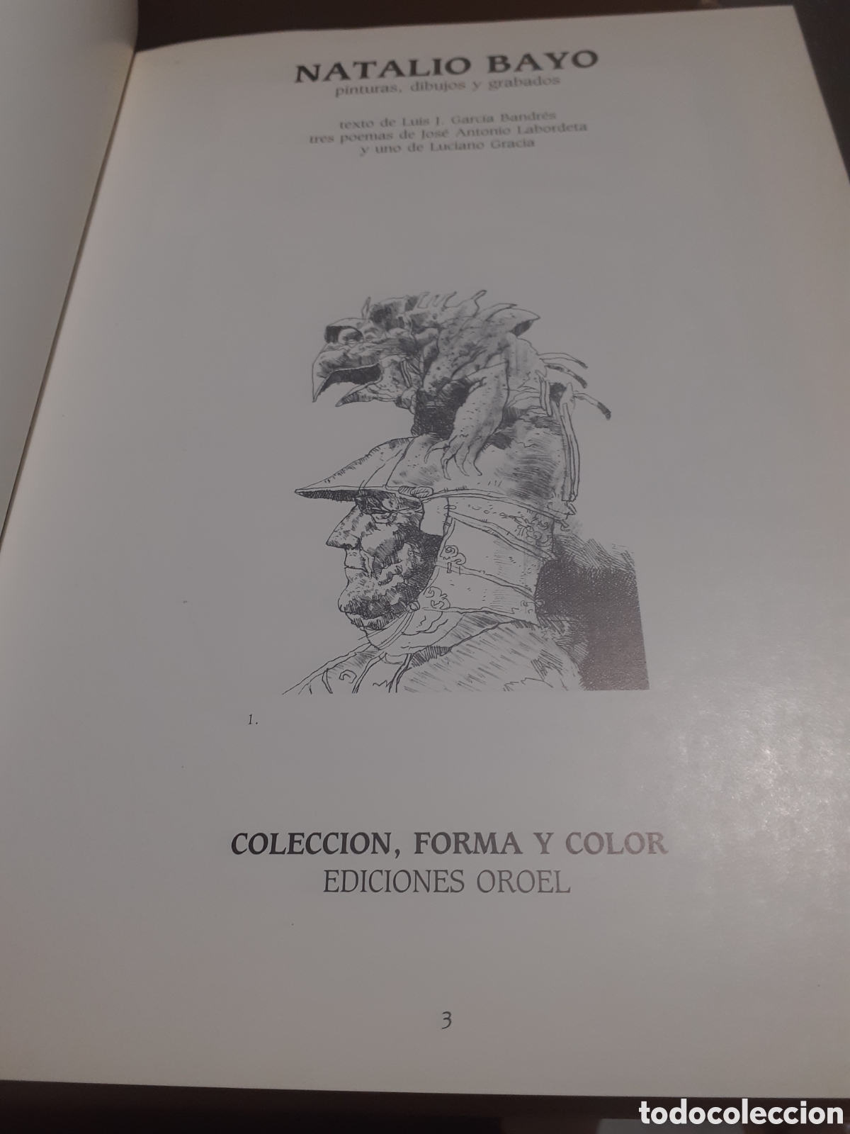 Arte: Natalio Bayo. Dibujo con dedicatoria en libro. - Foto 4