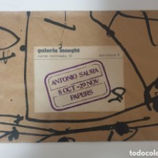 Arte: ANTONIO SAURA. PAPERS 1954-1975. INVITACIÓN GALERIA MAEGHT. EXPOSICIÓN 1975