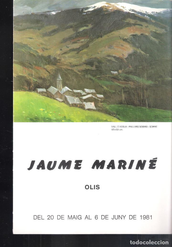 Kunst: Jaume Marin&eacute;. Maig 1981. Banco de Bilbao, Igualada. D&iacute;ptico. 24X16 cm.