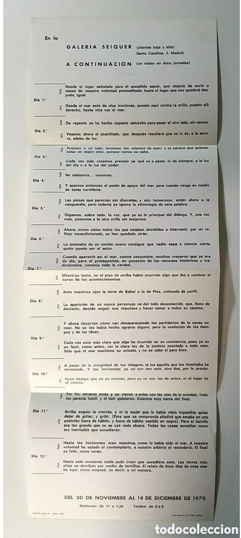 Arte: VALC&Aacute;RCEL MEDINA. LUGARES, SONIDOS, PALABRAS. Galer&iacute;a SEIQUER. 1970