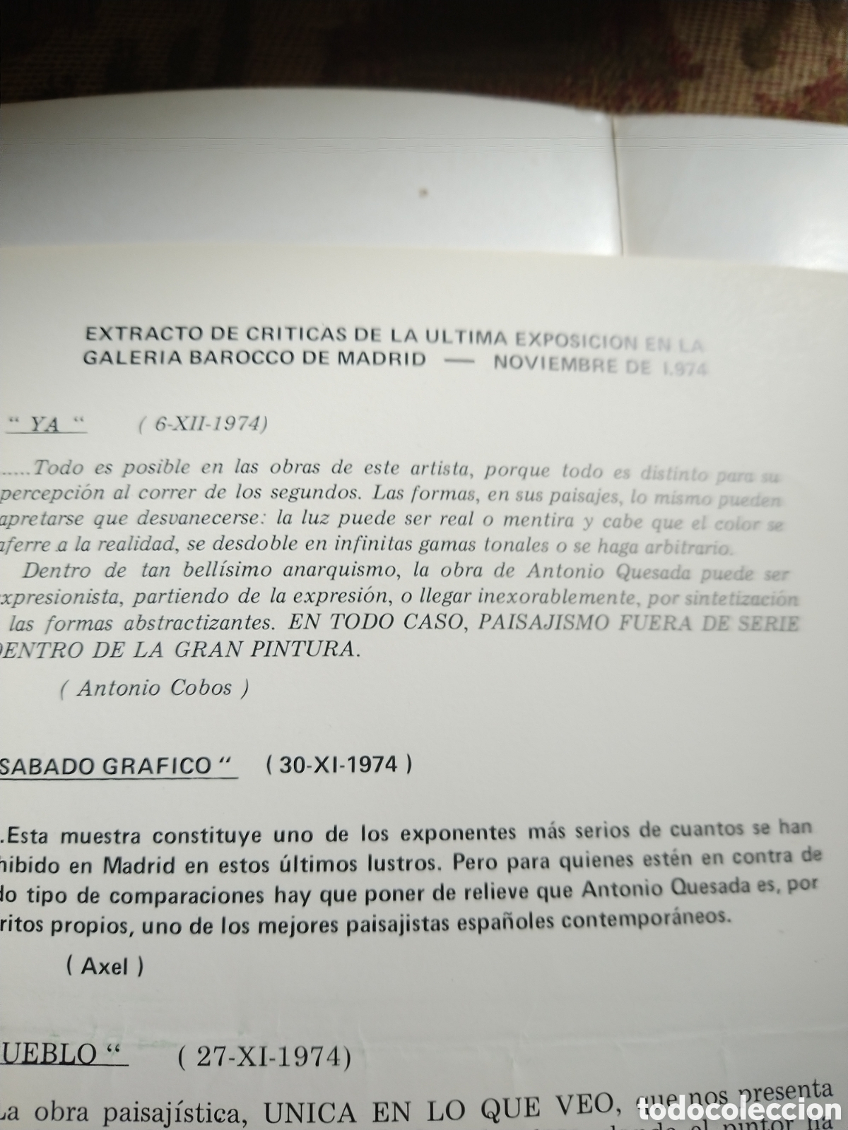 Arte: Antonio Quesada. D&iacute;ptico vintage - Foto 5