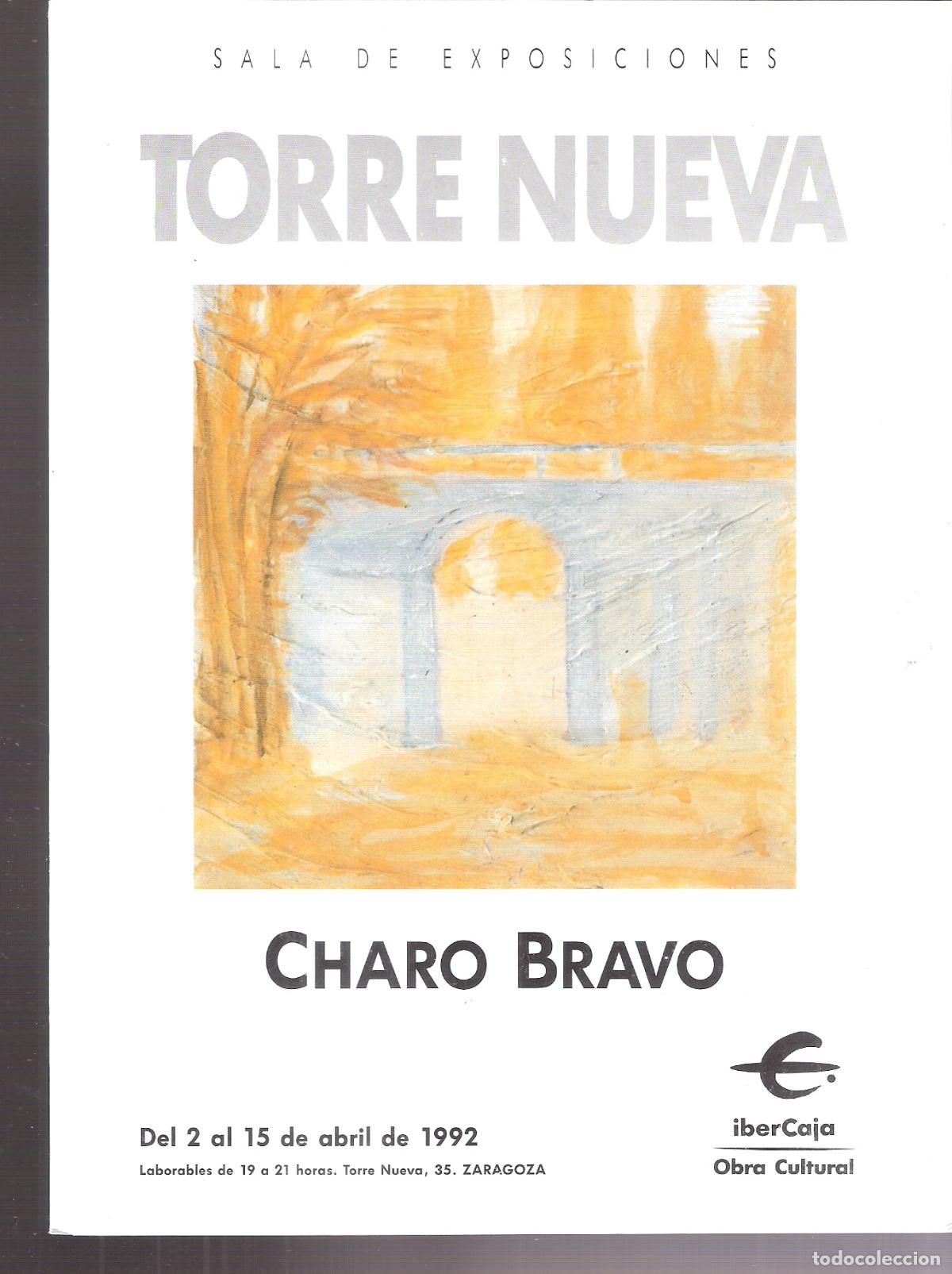 Arte: Charo Bravo. Abril 1992. Sala Torre Nueva, Zaragoza. ibercaja. Triptico. 22X16 cm.