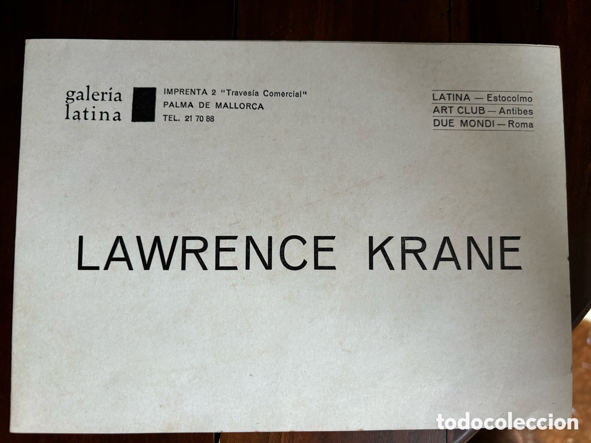 Arte: Lawrence Krane. Galeria Latina Palma, Mallorca. 1970. D&iacute;ptico
