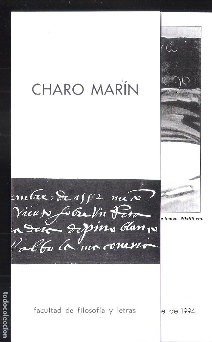 Arte: Charo Mar&iacute;n. Octubre 1994. Facultad Filosof&iacute;a y letras, Zaragoza. Diptico. 18x11 cm.