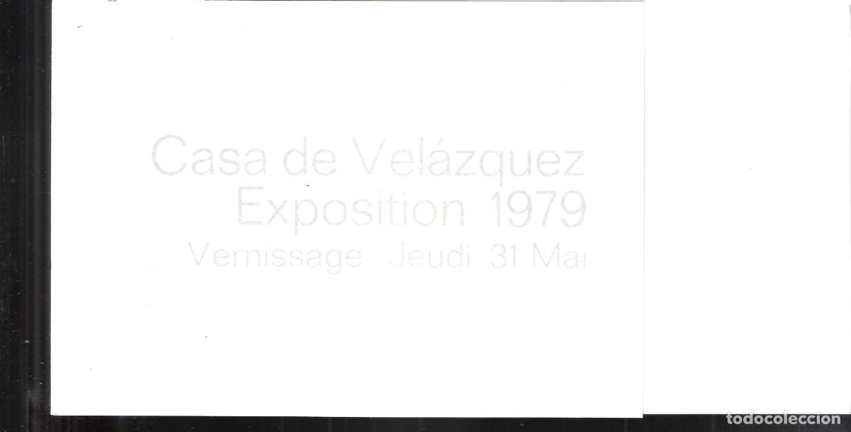 Arte: Casa de Vel&aacute;zquez. Exposici&oacute;n 1979. Vernissage Jeudi 21 Mai. Diptico.21x11 cm.