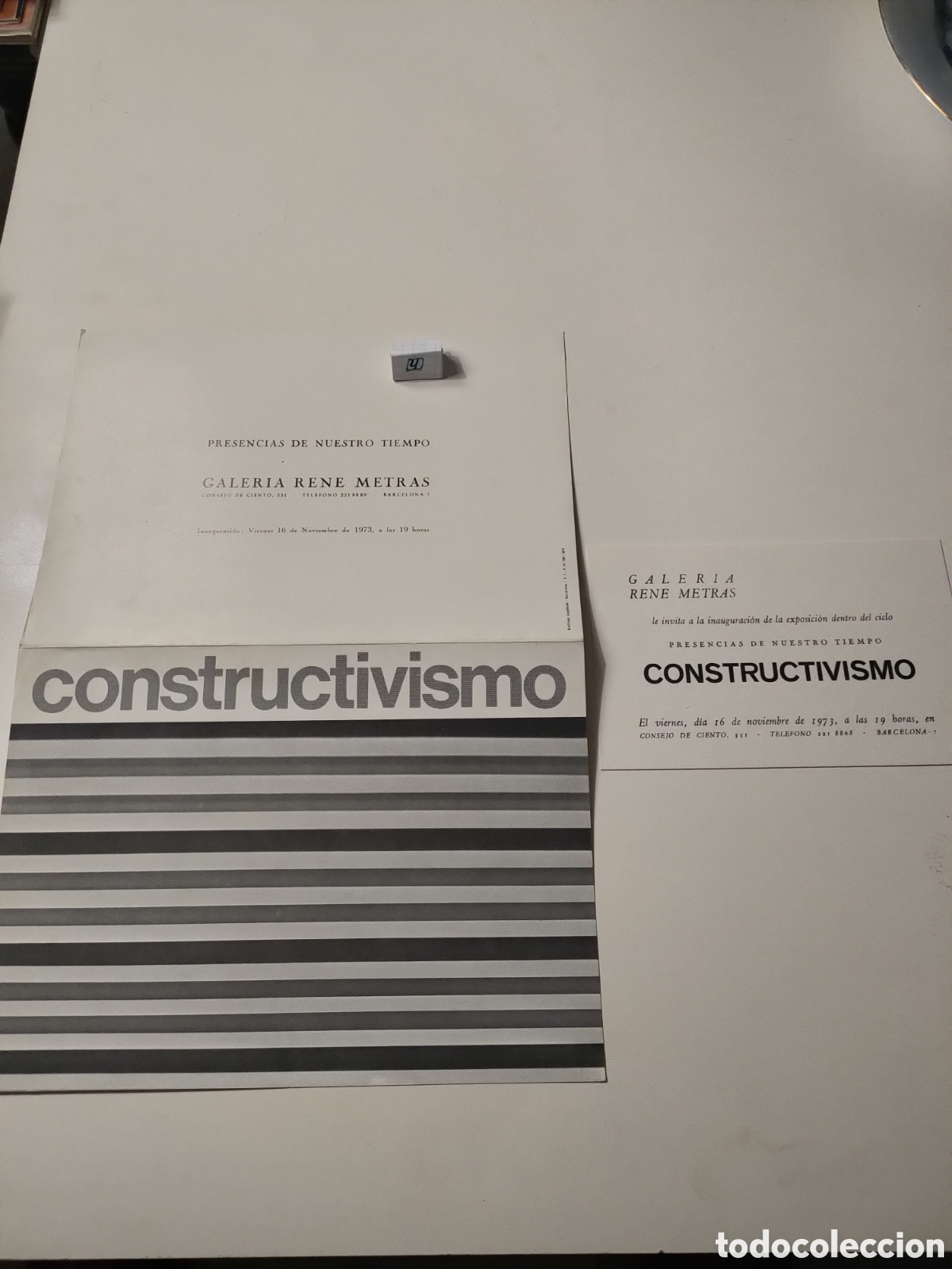 Arte: D&iacute;ptico Galer&iacute;a Ren&eacute; Metras Constructivismo 1973 - Foto 1