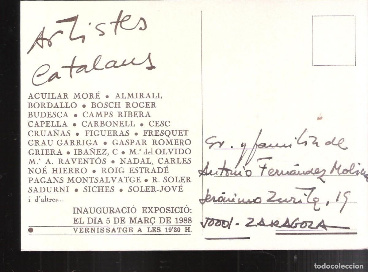 Art: Artistes Catalans. Col-leccio particular. Mar&ccedil; 1988. Febo Galer&iacute;a d'art. Sitges. Tarjeta. 15x11 cm.