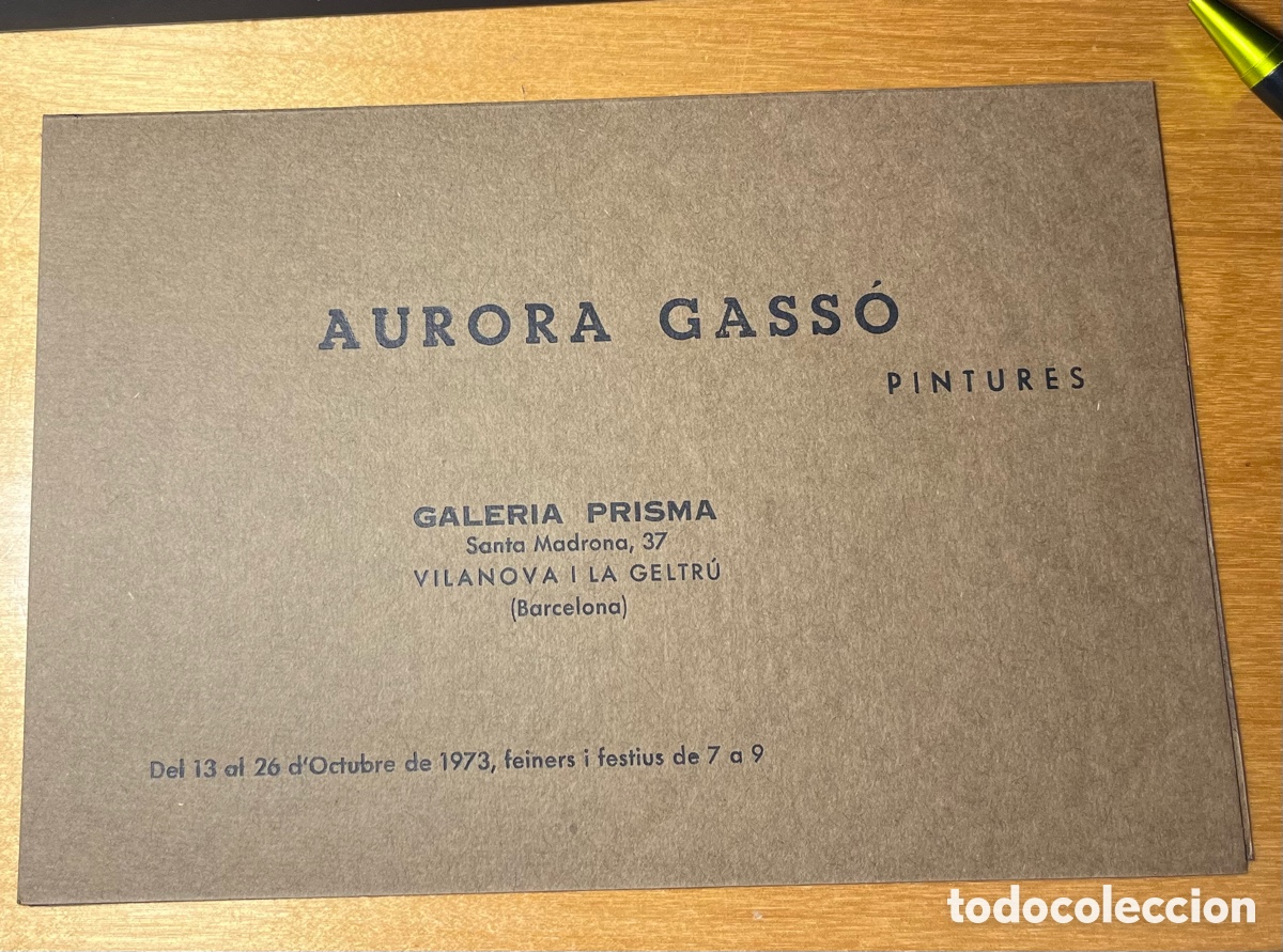 Arte: D&iacute;ptic Aurora Gass&oacute; Exposici&oacute; de Pintures. Galeria Prisma Vilanova i la Geltr&uacute; 1973