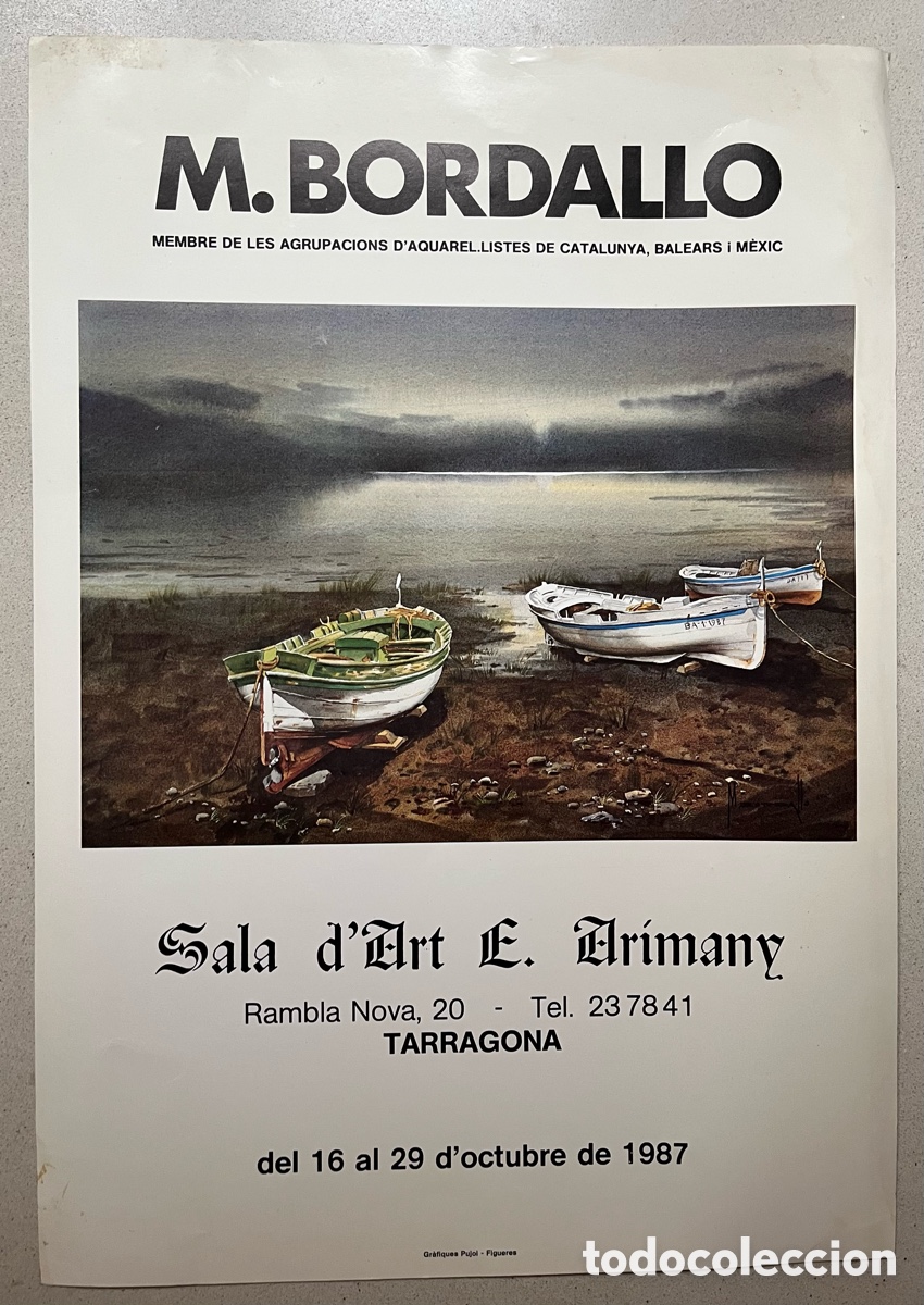 Arte: Cartell Exposici&oacute;. Manuel Bordallo. Sala d&rsquo;Art Arimany 1987