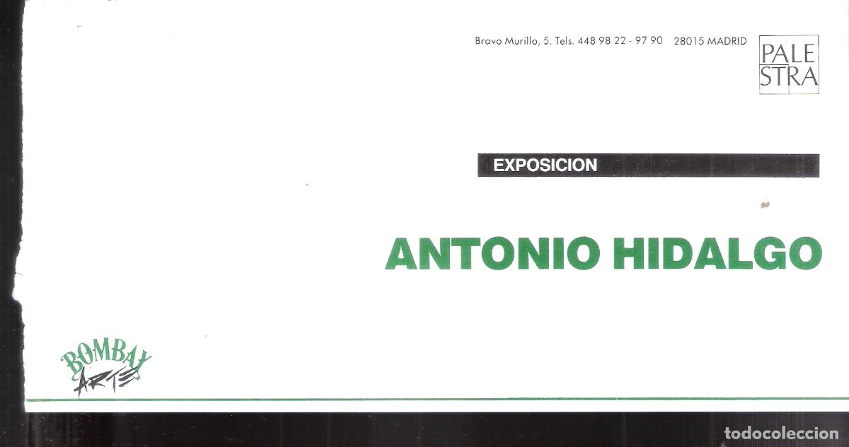 Kunst: Antonio Hidalgo. 1991. Galer&iacute;a La Palestra. Bombay arte, Madrid. Tarjeta 21x10 cm