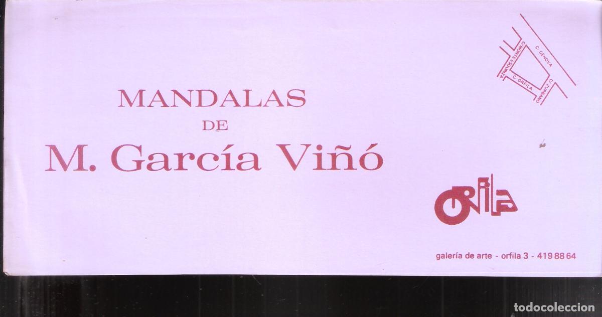 Arte: M.Garc&iacute;a Vi&ntilde;&oacute;. Mandalas. Julio 1982. Orfila, Galer&iacute;a de Arte, Madrid. D&iacute;ptico. 21x11 cm.
