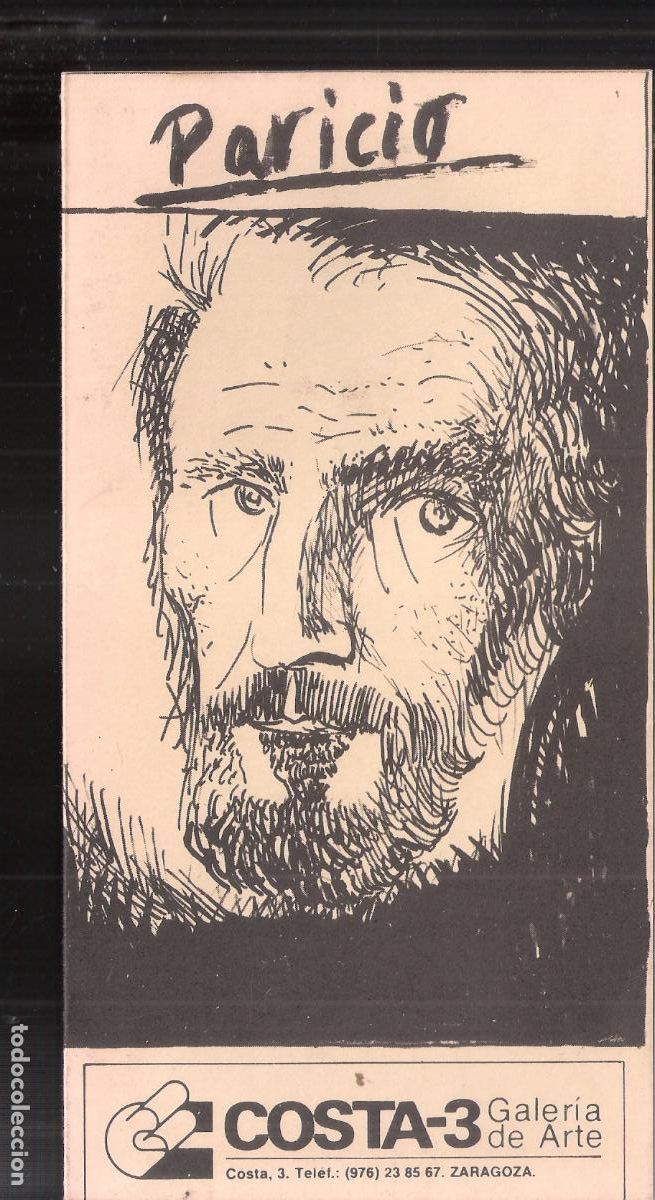 Kunst: Alvaro Paricio. Noviembre 1984. Costa 3- Galer&iacute;a de Arte, Zaragoza. D&iacute;ptico. 21x11 cm.