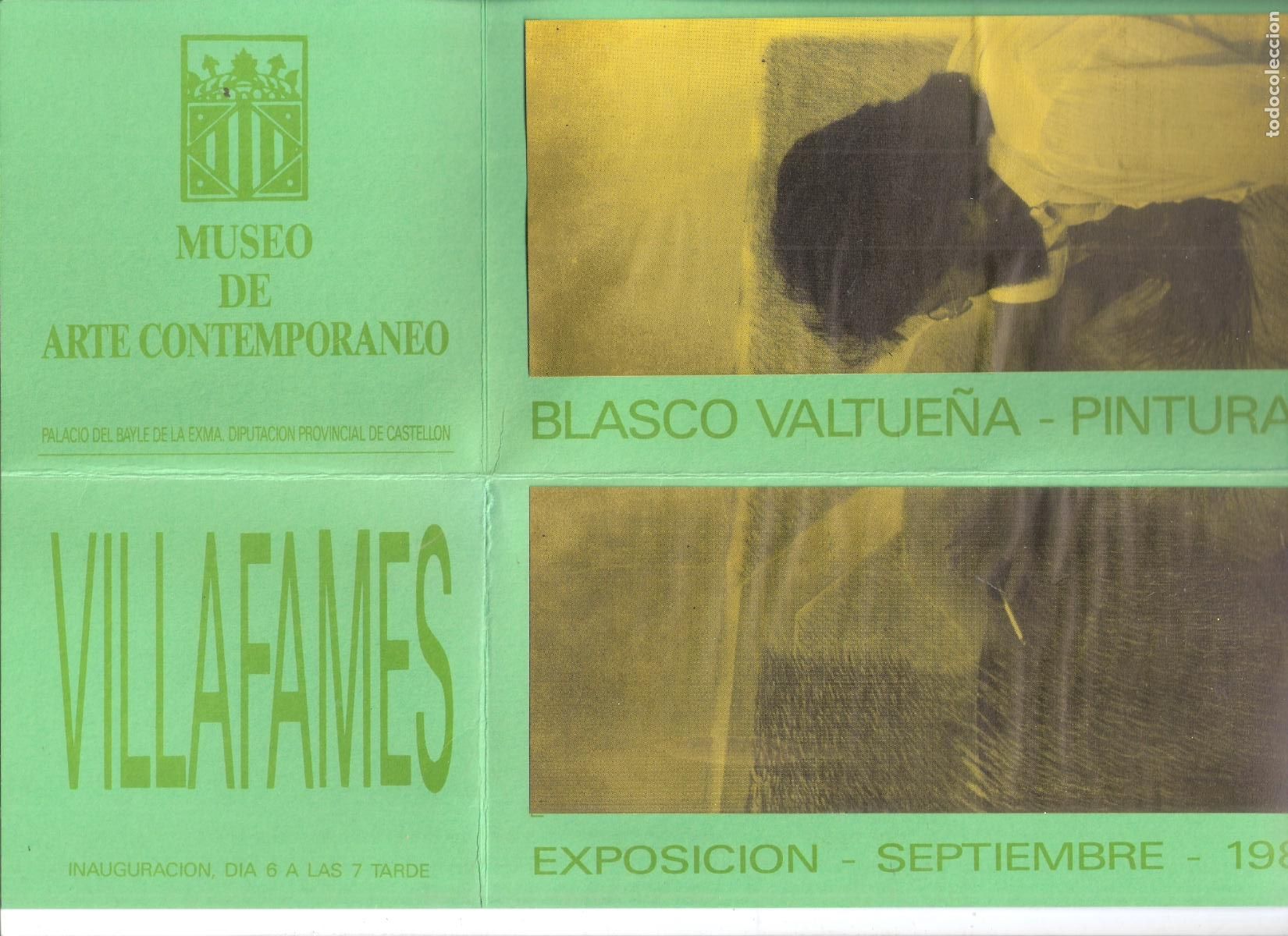 Art: Blasco Valtue&ntilde;a. Septiembre 1986. Museo Arte Contempor&aacute;neo Villafam&eacute;s. 32x21 cm. Pliegues env&iacute;o