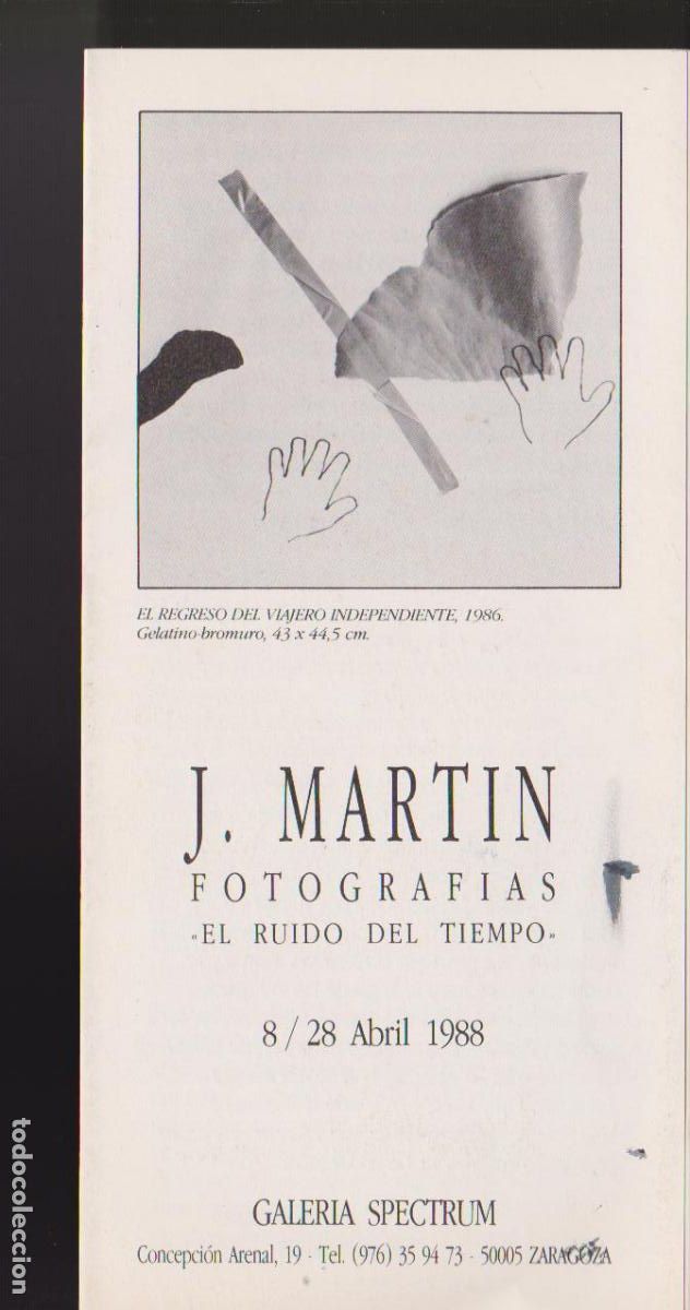 Art: Jacinto Mart&iacute;n. Abril 1988. Galer&iacute;a Spectrum. Zaragoza. Deplegable 10 pags. 21x10 cm.