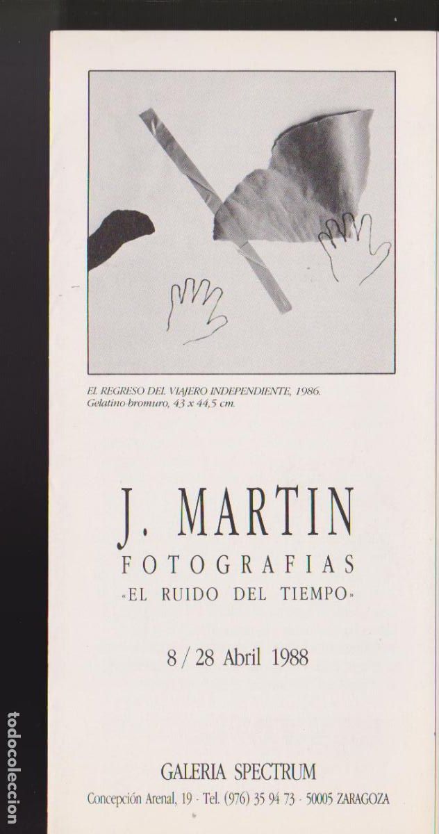 Kunst: Jacinto Mart&iacute;n. Abril 1988. Galer&iacute;a Spectrum. Zaragoza. Deplegable 10 pags. 21x10 cm.