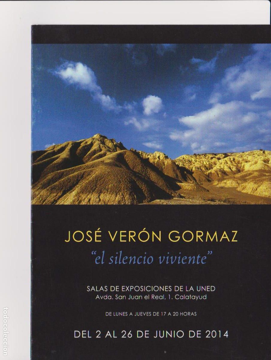 Kunst: Jos&eacute; Vert&oacute;n Gormaz. Junio 2014. UNED Calatayud. D&iacute;ptico. 21x15 cm.