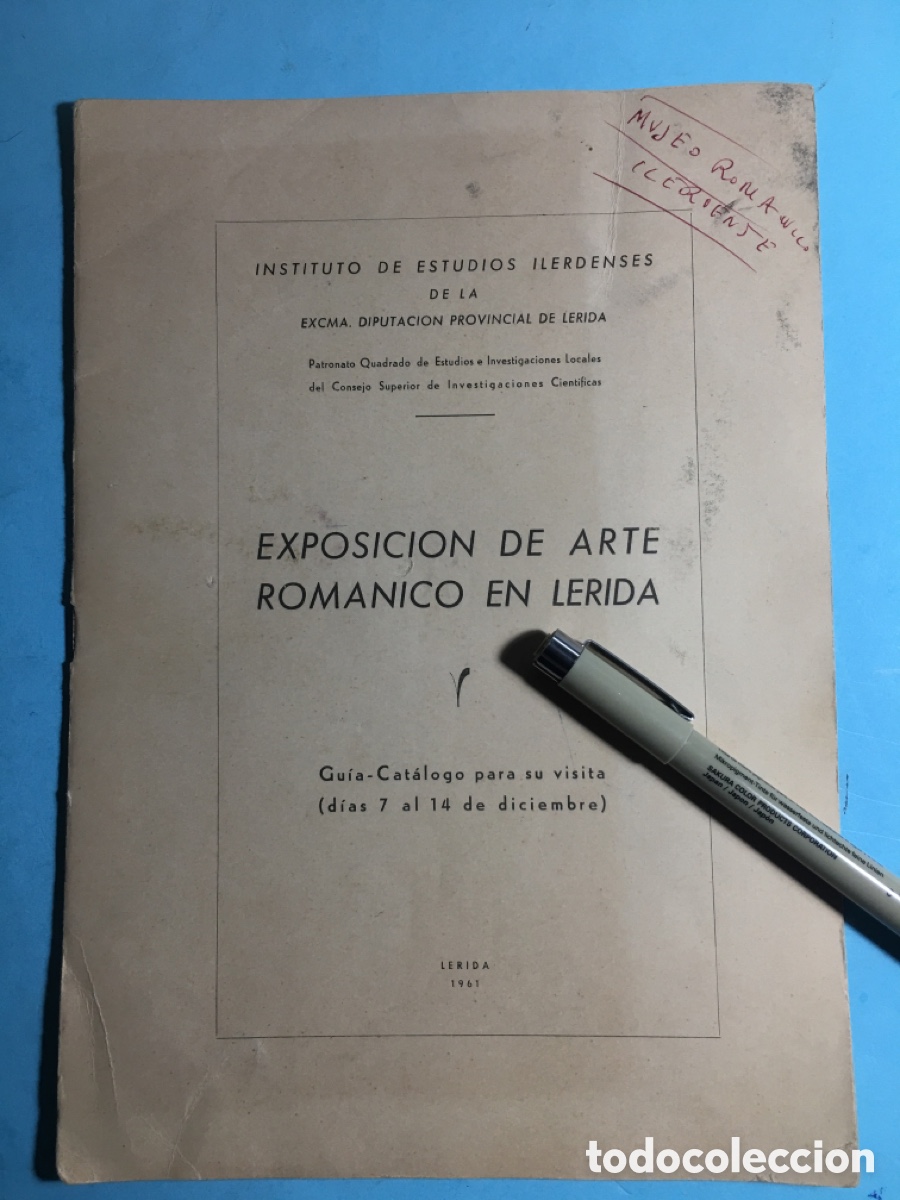 Arte: 1961 INSTITUTO ESTUDIOS ILERDENSES GU&Iacute;A CAT&Aacute;LOGO EXPOSICI&Oacute;N DE ARTE ROM&Aacute;NICO EN L&Eacute;RIDA - C.S.I.C.