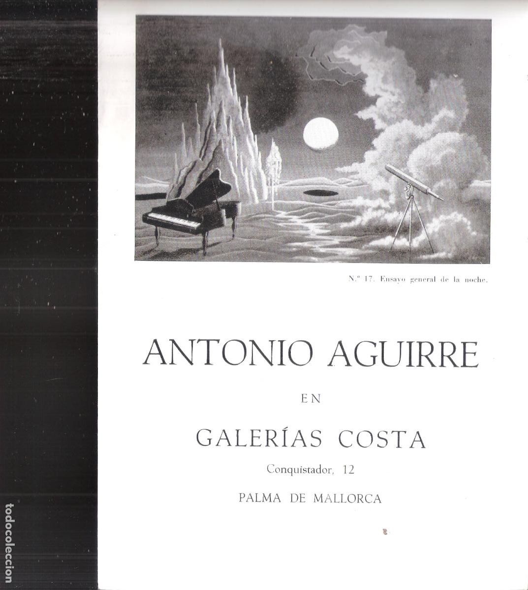 Arte: Antonio Aguirre. Enero 1976. Galer&iacute;as Costa. Palma de Mallorca. Diptico. 23x16 cm.