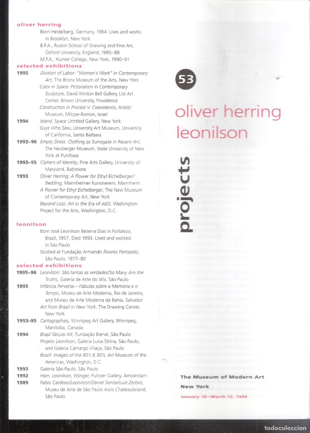 Art: Oliver Herring Leonilson. Projects. Jenuary 1996. The Museum of Modern Art. New York.MoMA. Cuadripti