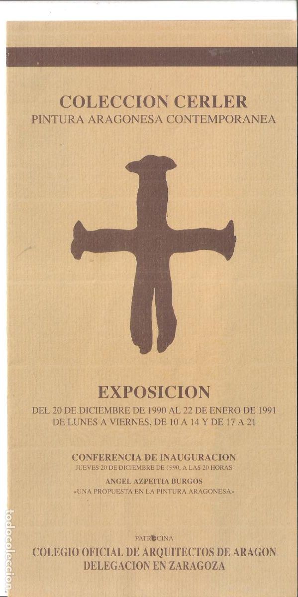 Art: Coleccion Cerler Diciembre 1990. COAA, Zaragoza. Cuadriptico. 21x11 cm.