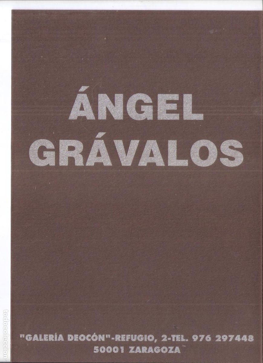 Art: &Aacute;ngel Gravalos. Abril 1986. Galer&iacute;a Deocon. Zaragoza. Triptico. 21x15 cm.