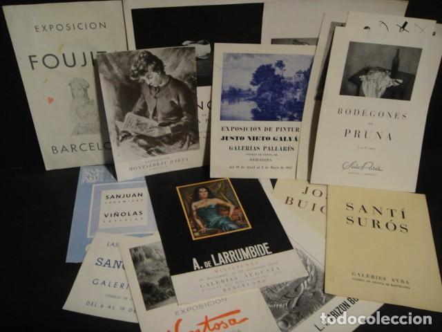 Arte: 17 folletos exposiciones de arte barcelona , a&ntilde;os 1950