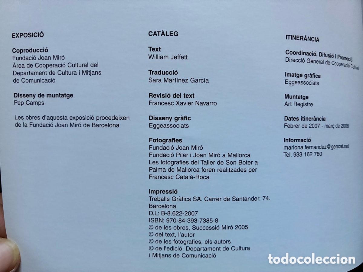 Arte: JOAN MIR&Oacute; - LA MET&Agrave;FORA DE L&rsquo;OBJECTE - CATALOGO (2007) - Foto 5