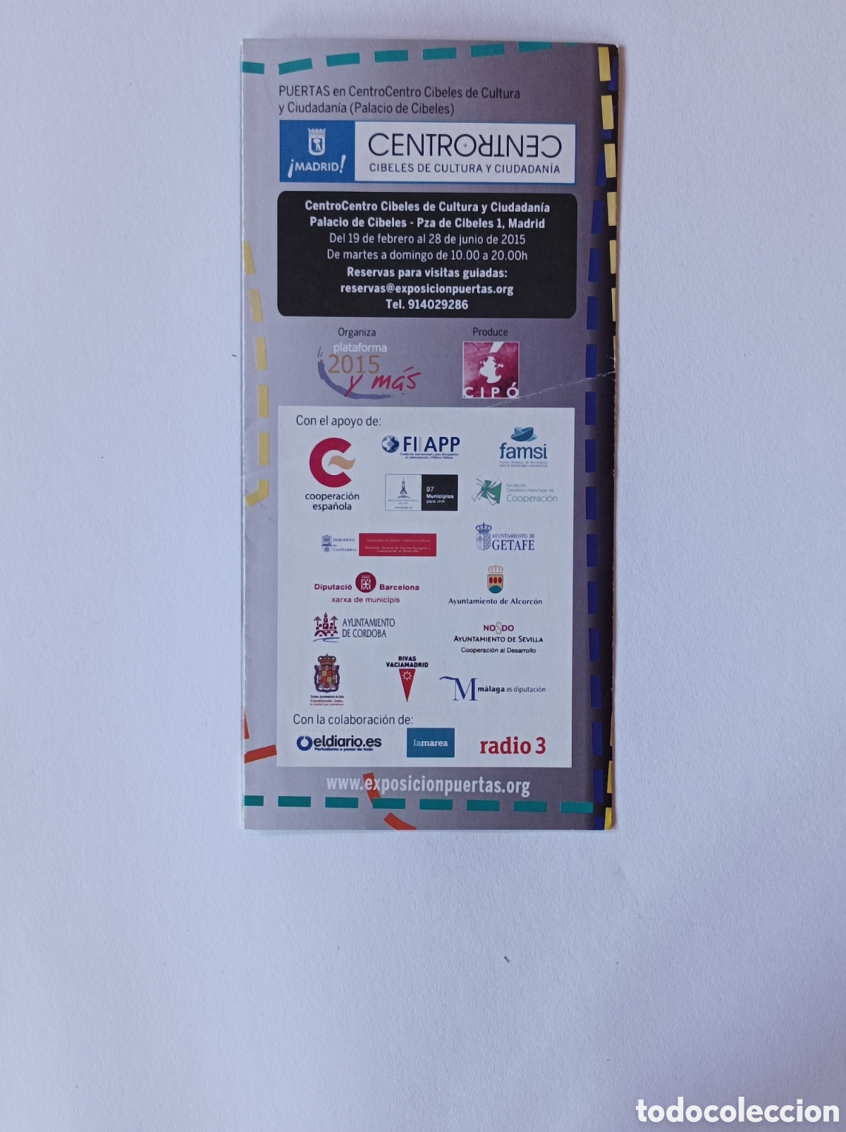 Arte: PUERTAS. PROGRAMA EXPOSICI&Oacute;N MUSEO CENTROCENTRO CIBELES. MADRID. 2015. - Foto 2