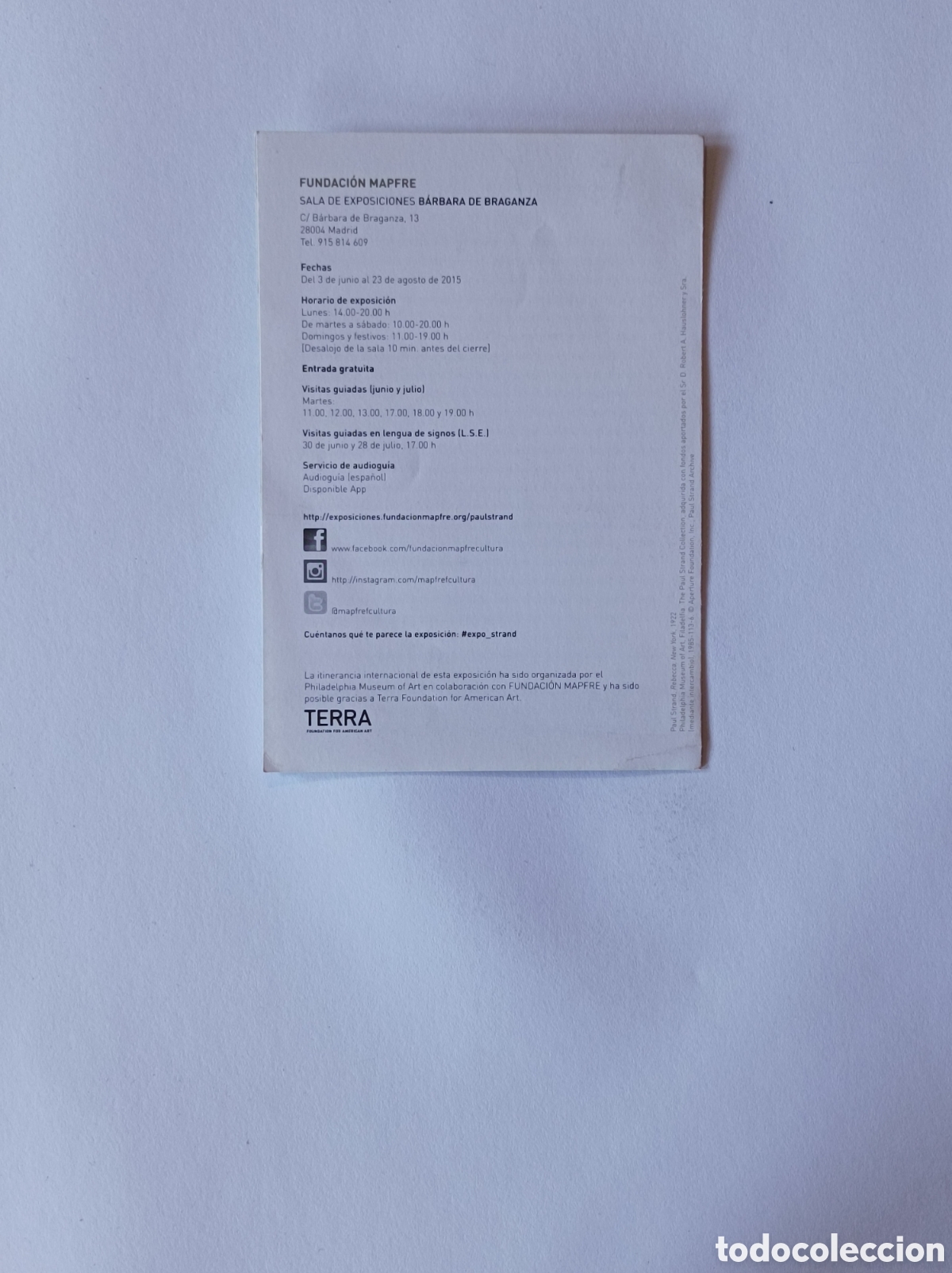 Arte: PAUL STRAND. PROGRAMA EXPLICATIVO EXPOSICI&Oacute;N FUNDACI&Oacute;N MAPFRE. - Foto 2